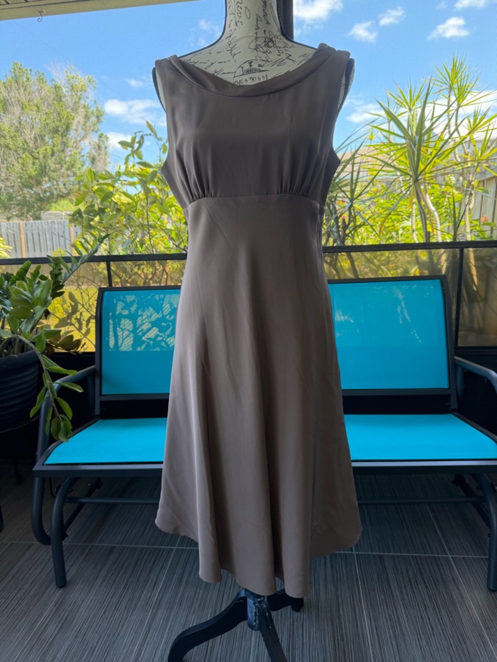 J. Crew Taupe Sleeveless 100% Silk Lined A-Line Dress Size 10p NWOT
